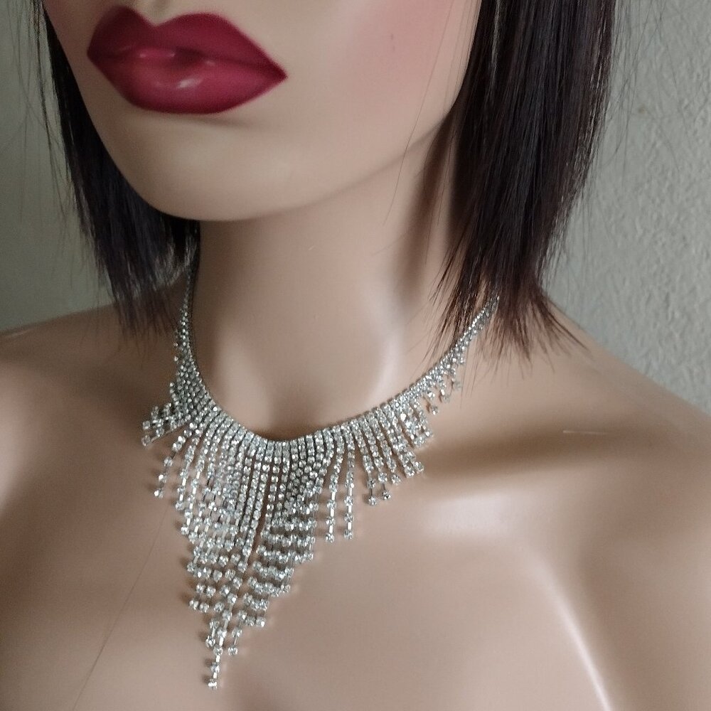 Luxury Rhinestone Statement Necklace, Blingbling Style, Fashion Personality